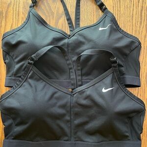 Nike Black Dri-fit Indy Racer Back Light Support Padded Sports Bra Set of 2